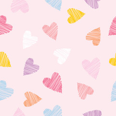 Simply abstract colorful heart seamless pattern  background