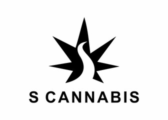 letter s cannabis logo, design, vector, illustration, creative icon, template