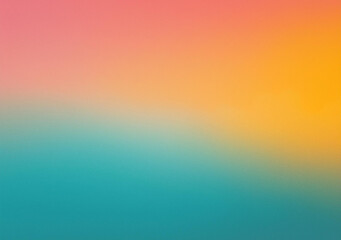 Retro grainy gradient background noise texture effect summer poster design orange teal green pink