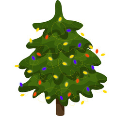 Graphic Christmas tree of 2025 year