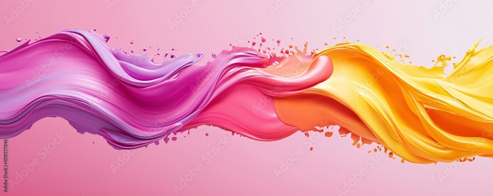 Poster vibrant abstract expression bold brushstrokes and flowing textures - a striking fusion of color and 