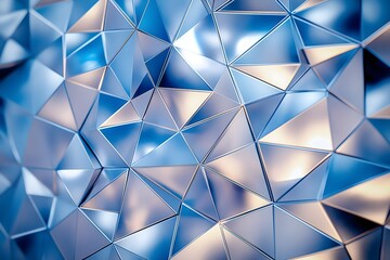 Abstract Geometric Patterns in Shades of Blue and Silver, With a Glossy, Futuristic Feel, Perfect for Tech-themed Backgrounds, Pattern Texture for Background, High Resolution Wallpaper or Background