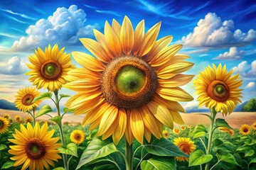 Obraz premium Simple sunflower drawings for beginners offer step-by-step artistic inspiration. Use these easy ideas to create beautiful sunflower art with confidence and enjoyment.