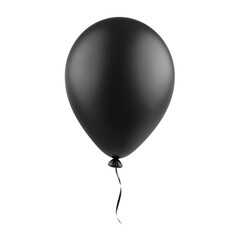 black balloon 3d render icon isolated on transparent background cutout