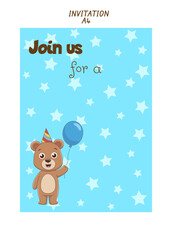 Fototapeta premium Teddy Bear invitation Join us