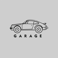 Hand Drawing Classic Style Art Sport Car Illustration