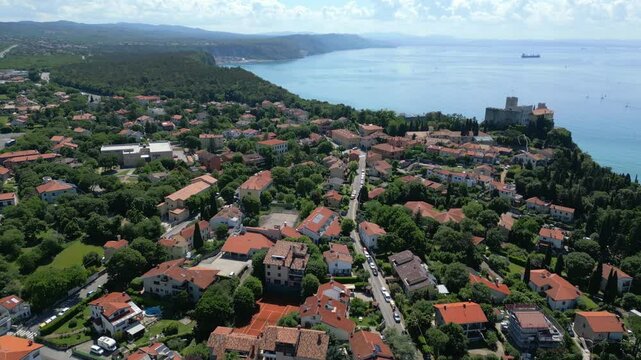 Duino Castles and Cliffs from Above. Dreamy Images Suspended Over the Sea.