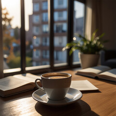 cup of coffee on the table