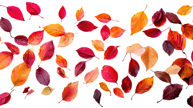 colorful autumn leaves transparent background