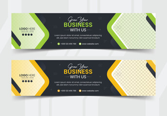 Modern LinkedIn Cover or Banner design template | Digital marketing agency social media Facebook and LinkedIn cover template bundle, corporate banner