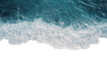 Sea waves from the air transparent background