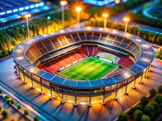 Detailed Miniature Football Stadium Model Perfect for Sports Enthusiasts and Collectors' Displays