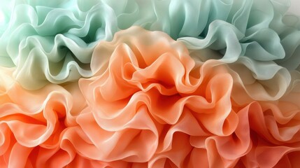 Abstract Texture of Delicate Layers of Pastel Fabric with a Gradient of Colors