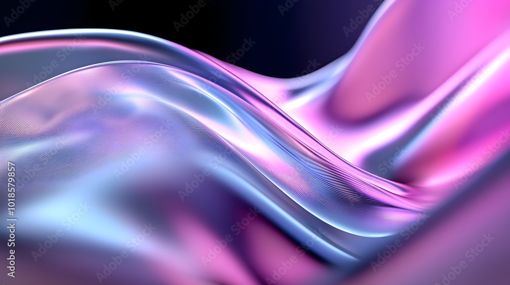Poster dynamic abstract waves of fluid energy - futuristic digital art with seamless movement and airflow v
