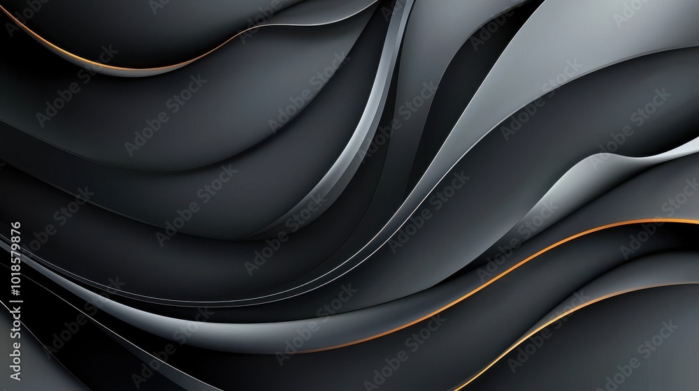 Poster dark abstract black background with subtle, flowing lines and a soft gradient, offering a sleek and 