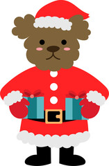 Fototapeta premium Christmas Bear Santa Cartoon Playful Holiday Style For Festive Digital Design Graphics 