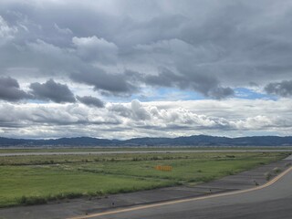 A beautiful runway view from Kansai Station Airport in Osaka, Japan