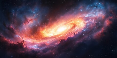 Cosmic Dance of Glowing Nebulae and Distant Stars