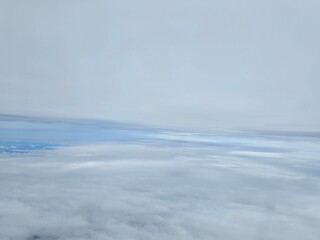 Stunning Aerial View of Clouds and Clear Blue Sky – Scenic Atmosphere, Fluffy White Clouds in the...