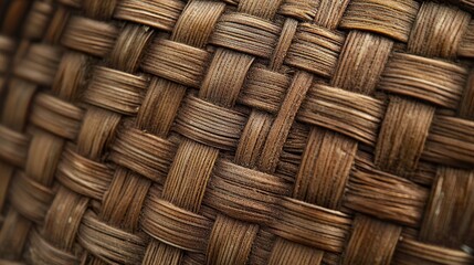 Fototapeta premium Close-Up of Woven Basket Texture - Natural Craftsmanship