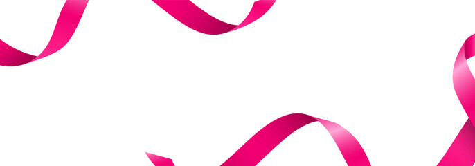 pink ribbons in transparent background template for breast cancer awareness month, health events, posters