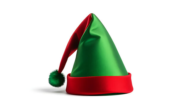 festive green red elf hat isolated white background perfect christmas designs