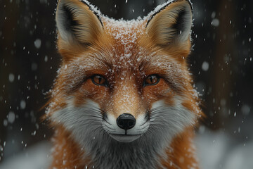 Obraz premium Fox hunting in the snow 