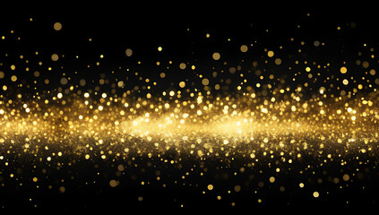 golden glitter sparkles black background adding luxurious holiday touch
