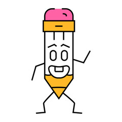 office pen character line icon vector. office pen character sign. isolated symbol illustration