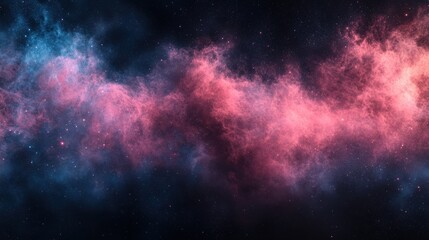 Celestial Swirls of Pink and Blue Nebula in the Cosmos