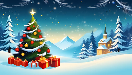 Naklejka premium christmas background holiday tree decorations perfect festive greetings