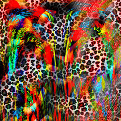 colorful background designs with leopard and mixed patterns