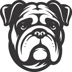 Emotional bulldog silhouette vector design