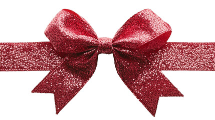 Red Glitter Bow with Glittery Background