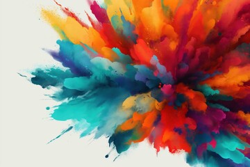 Vivid explosion of colorful paint in dynamic abstract motion