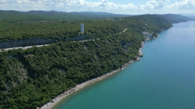 Duino Castles and Cliffs from Above. Dreamy Images Suspended Over the Sea.