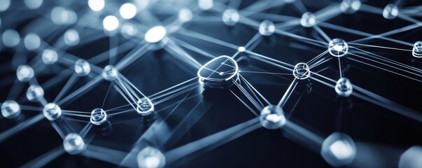 Abstract network connections on dark background