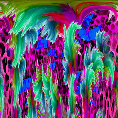 colorful background designs with leopard and mixed patterns