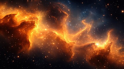 Cosmic Dance of Fire and Stardust An Abstract Representation of Celestial Energy