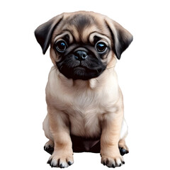 Fototapeta premium pug puppy on a transparent background