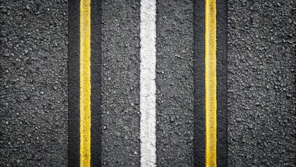 Fototapeta premium Asphalt highway with optical illusion creating three white stripes
