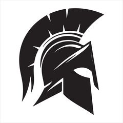 Spartan Helmet silhouette on white background
