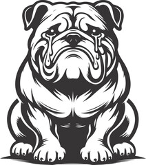 Emotional bulldog silhouette vector design