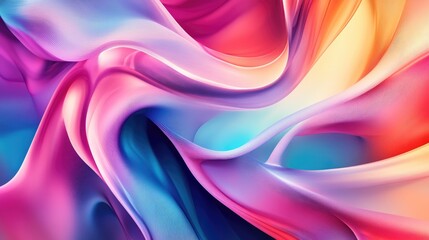 Obraz premium A colorful abstract design with smooth, flowing lines and vibrant shapes, perfect for digital art, web design, and creative backgrounds