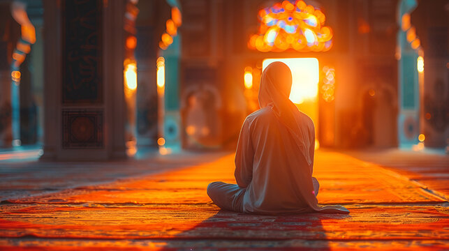 An individual doing Itikaf seclusion in a mosque durin 