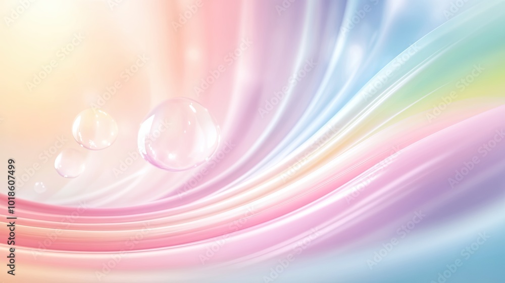 Poster a soft rainbow background with gentle, blended colors creating a peaceful and whimsical visual, perf