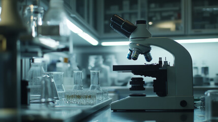 A powerful microscope used for research in a lab that works with tiny materials.