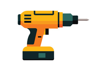 Cordless Drill vector art illustration.