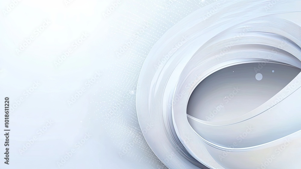 Poster elegant white technology background with a gradient glow and fine digital patterns, suitable for mod