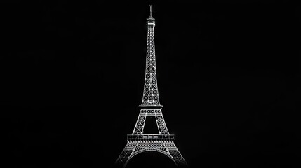 The Eiffel Tower against a solid background, representing the concept of wrestling tournaments and tests of endurance.
